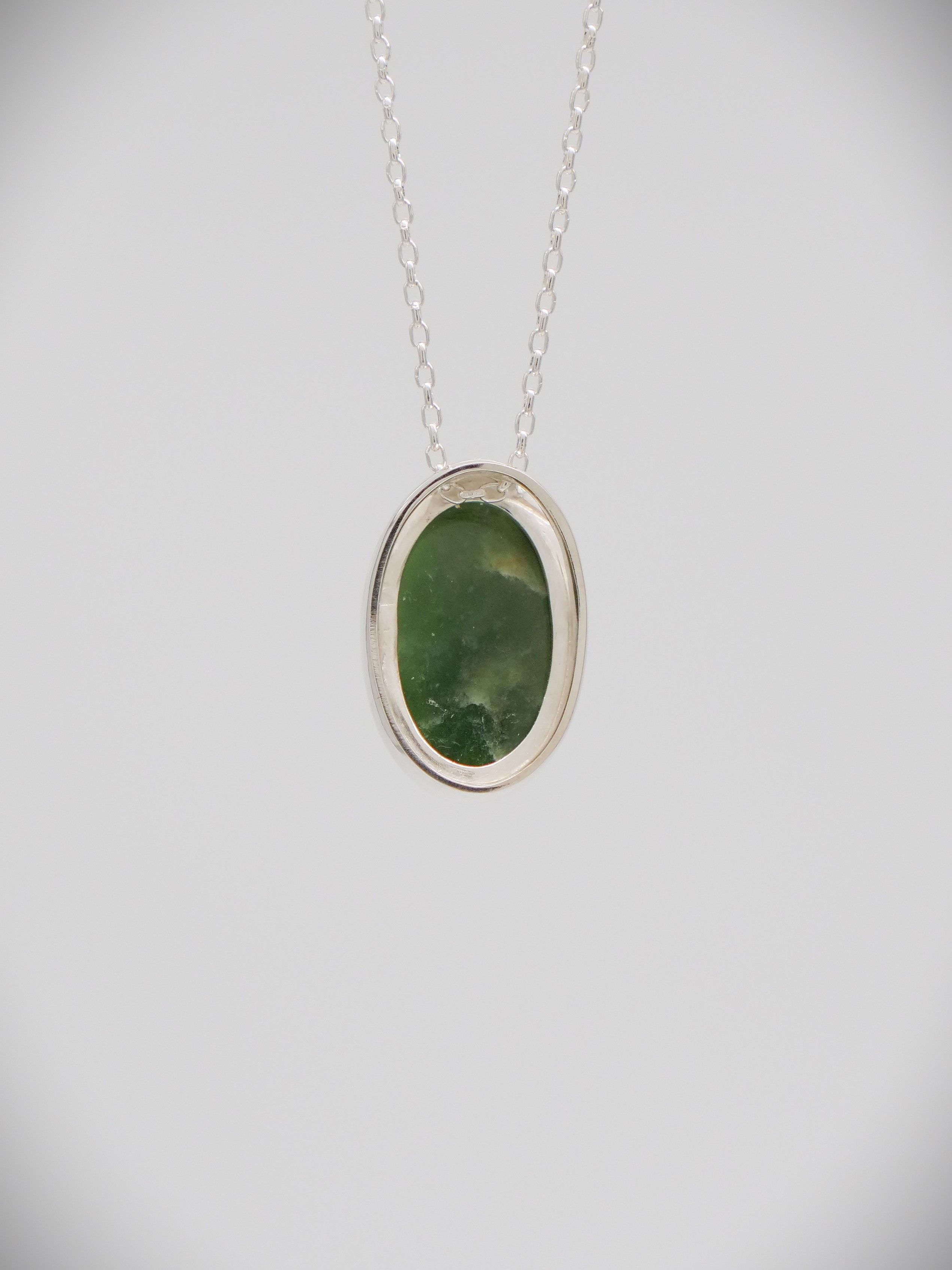 Moko Pounamu Gilt Jewellery Kahurangi Flower Greenstone & Sterling Silver Pendant 12602