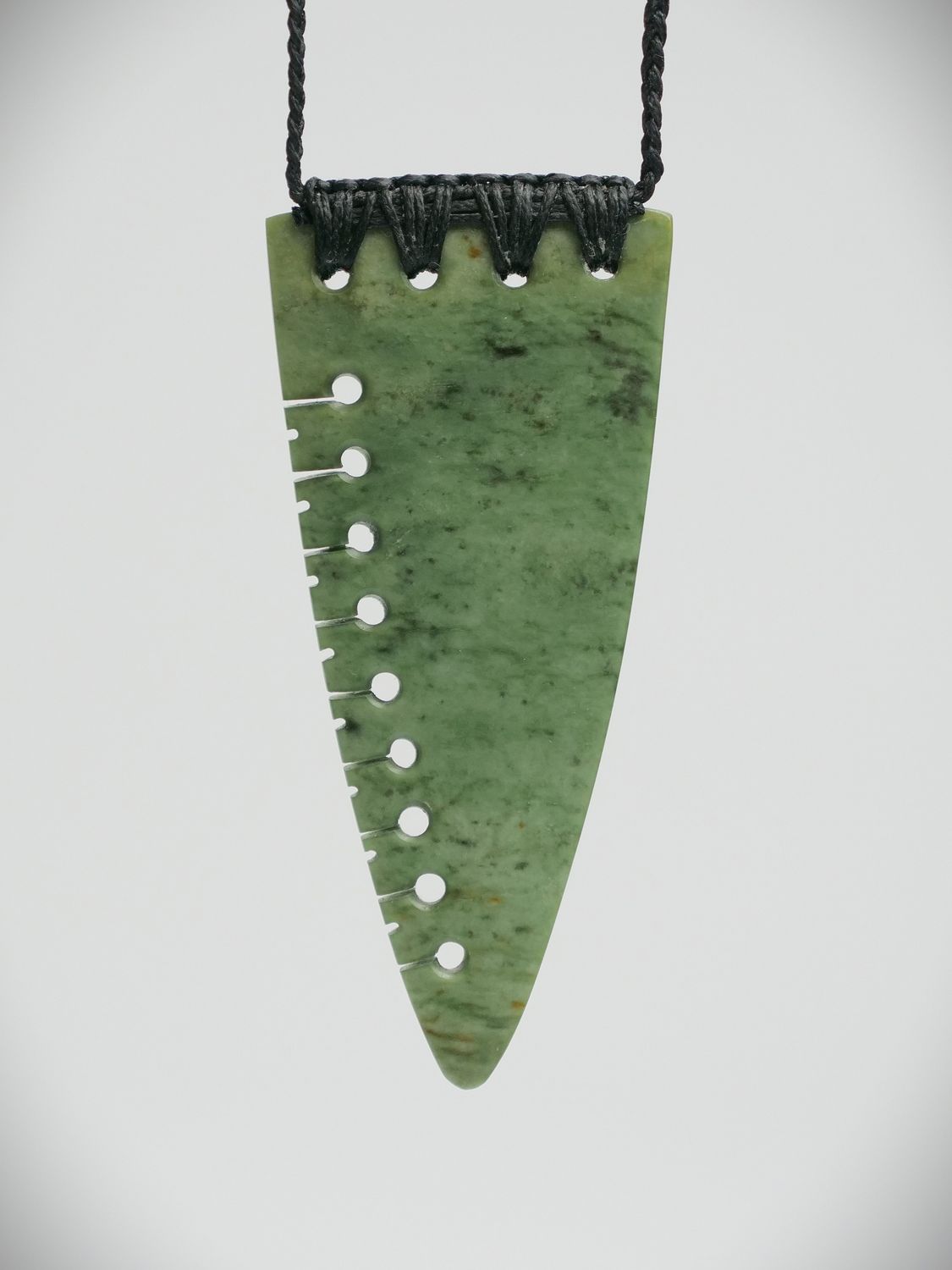 Moko Pounamu Rei Niho NZ Genuine Kokopu Greenstone - Korere