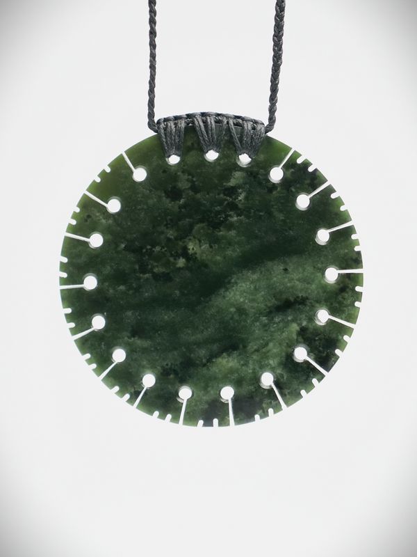 Moko Pounamu Contemporary Notched Porohita NZ Genuine Kawakawa  Greenstone - Rautapu