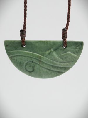 Moko Pounamu Kouma (Breastplate) NZ Genuine Auhunga Greenstone - Kokonga