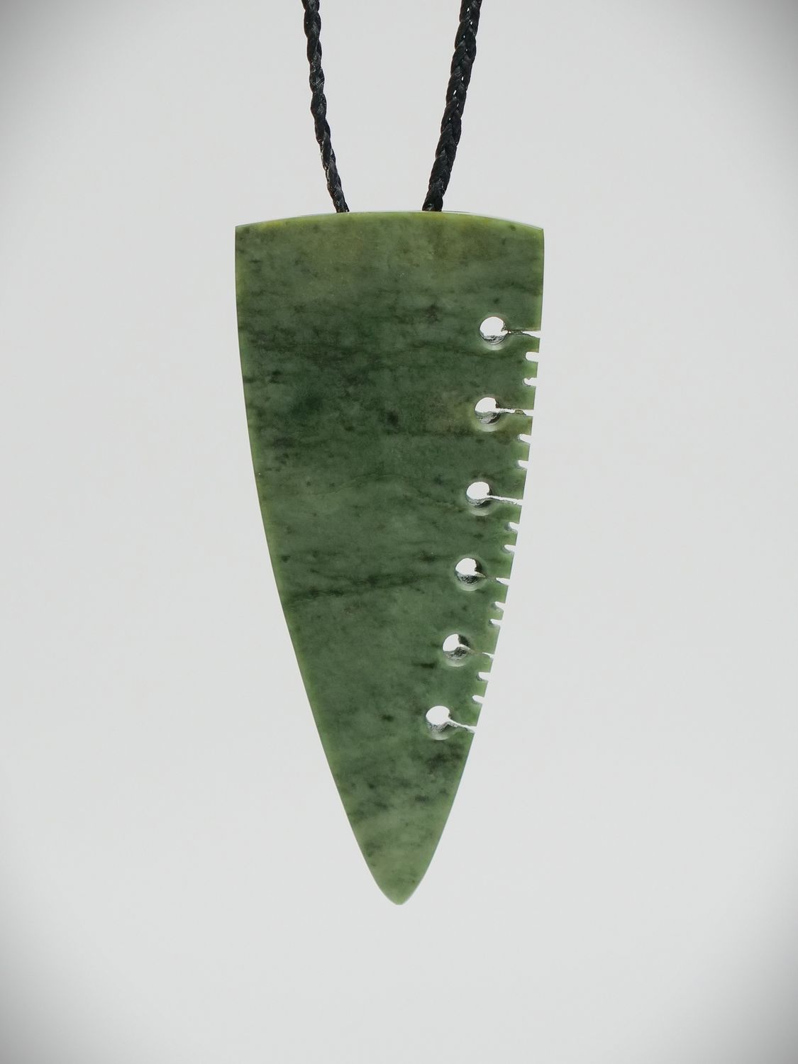 Moko Pounamu Rei Niho NZ Genuine Marsden Flower Greenstone - Aratika