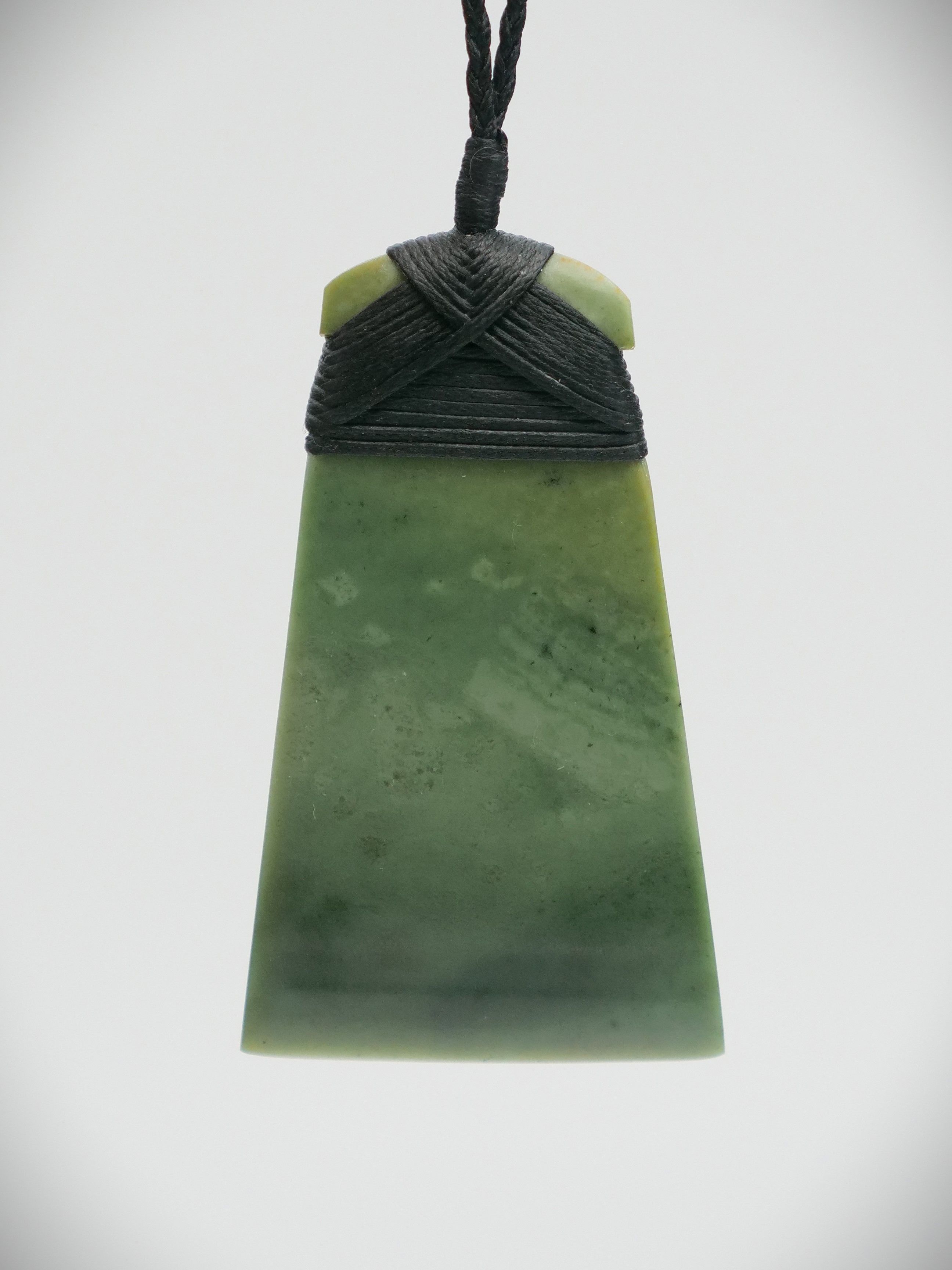 Moko Pounamu Wave Toki NZ Genuine Inanga Flower Greenstone - Haunui