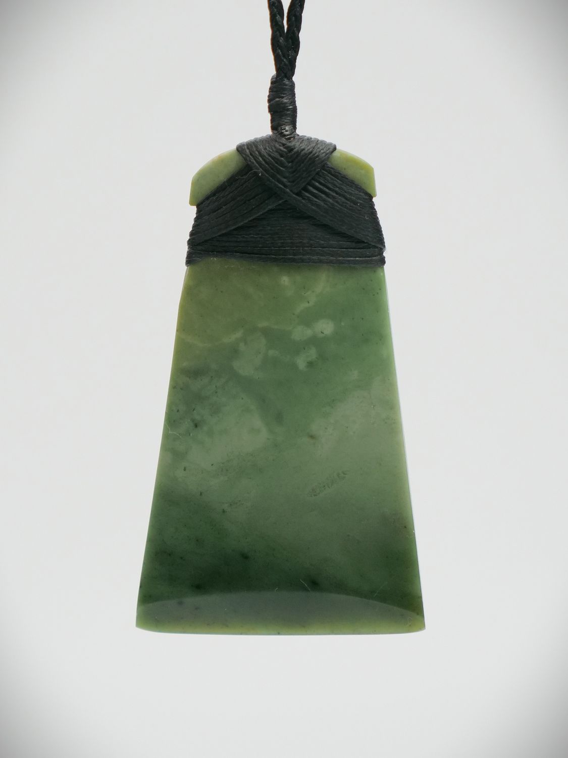 Moko Pounamu Wave Toki NZ Genuine Inanga Flower Greenstone - Haunui