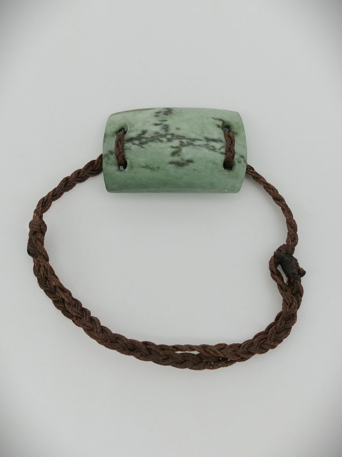 Moko Pounamu Adjustable Bracelet NZ Genuine Kokopu Greenstone 12756