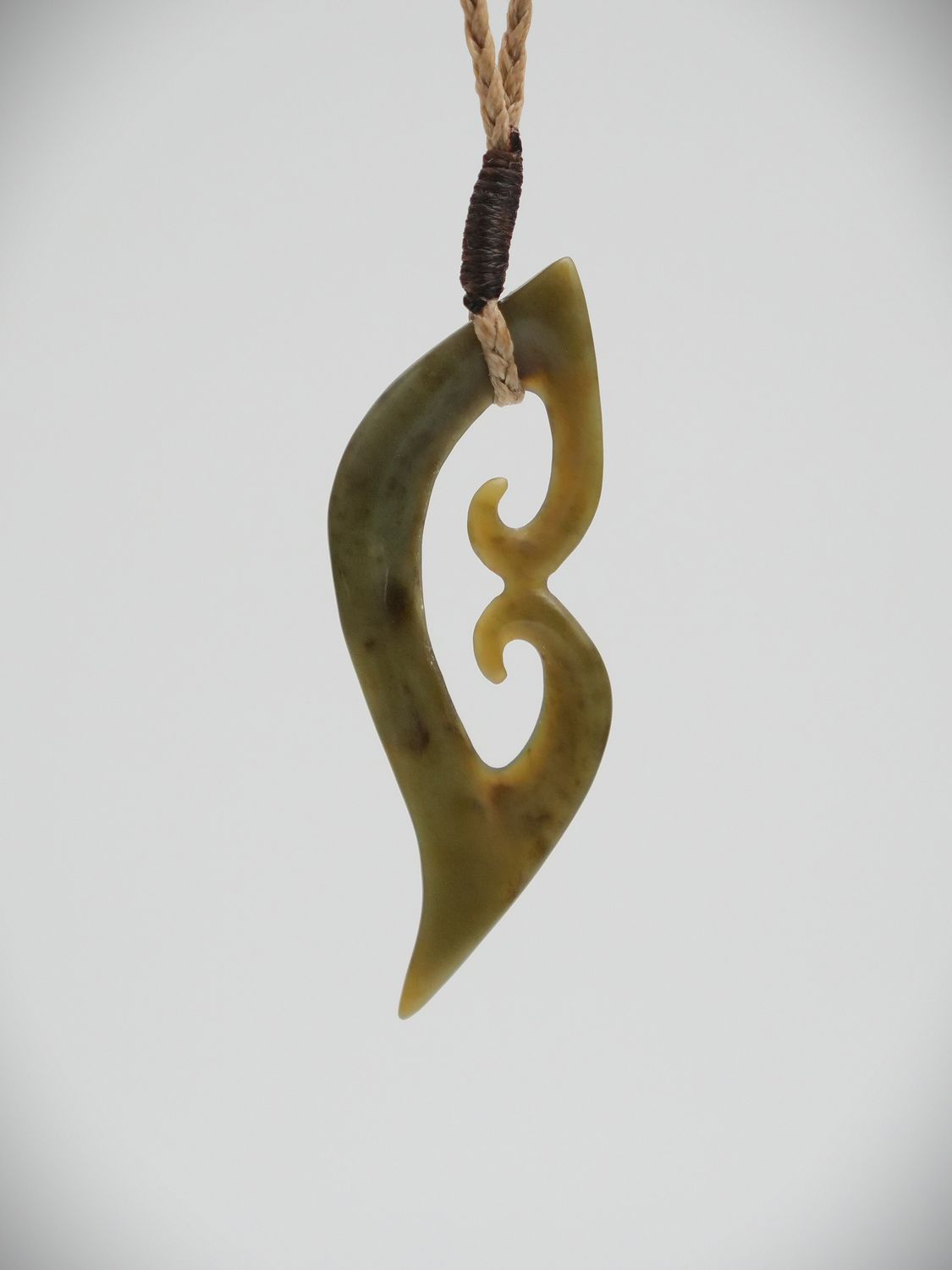 Moko Pounamu Koru  NZ Genuine Inanga Greenstone - Mangatoetoe