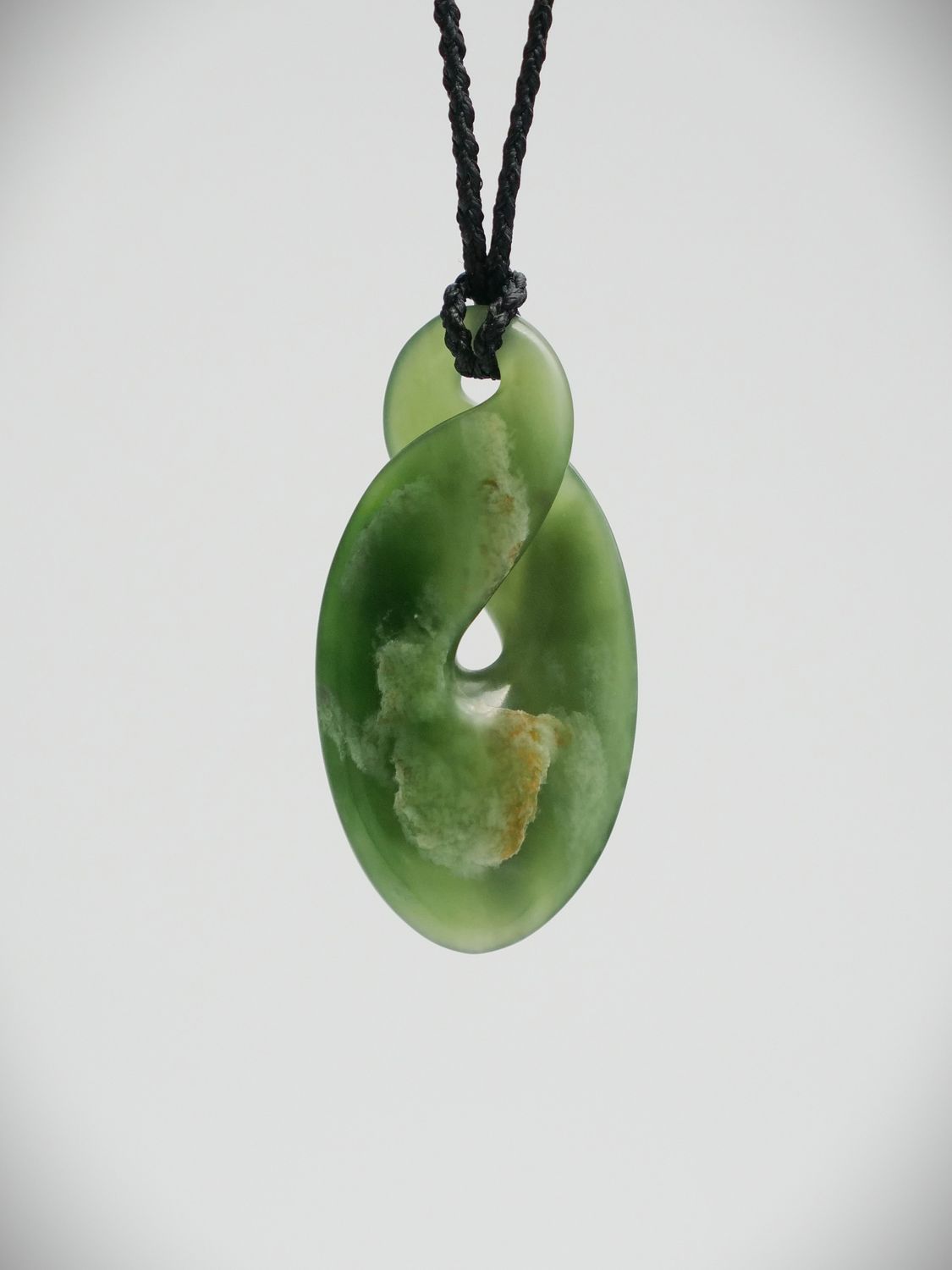 Moko Pounamu Pikorua (Twist) NZ Genuine Marsden Flower Greenstone - Kotare