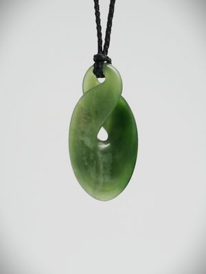 Moko Pounamu Pikorua (Twist) NZ Genuine Marsden Flower Greenstone - Kotare