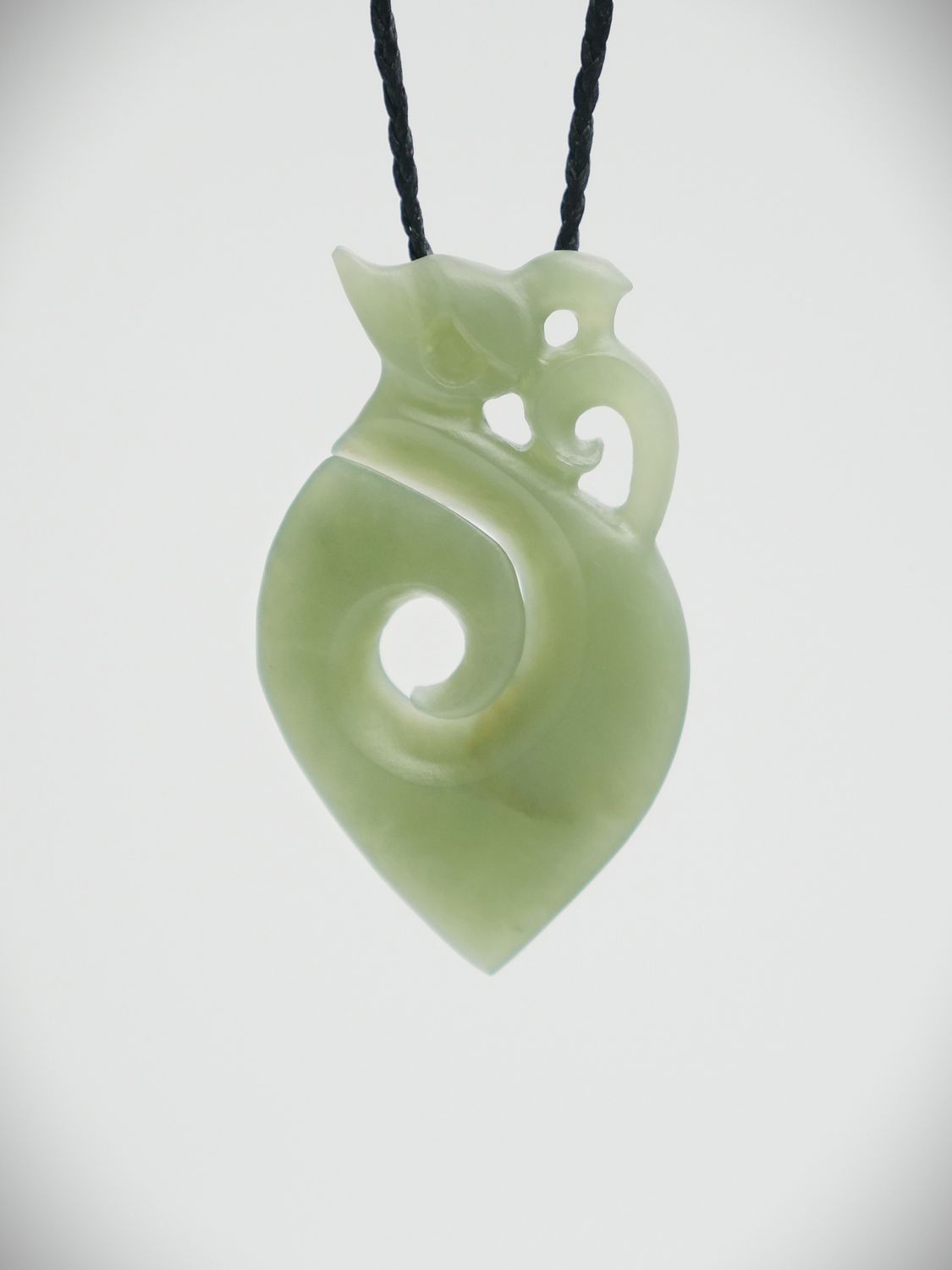 Moko Pounamu Manaia NZ Genuine Inanga Greenstone - Otuawaea