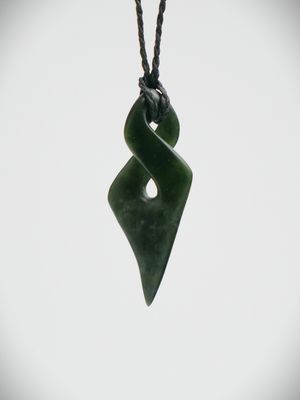 Moko Pounamu Pikorua NZ Genuine Kawakawa Greenstone - Okuti