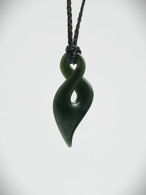 Moko Pounamu Pikorua NZ Genuine Kawakawa Greenstone - Onuku
