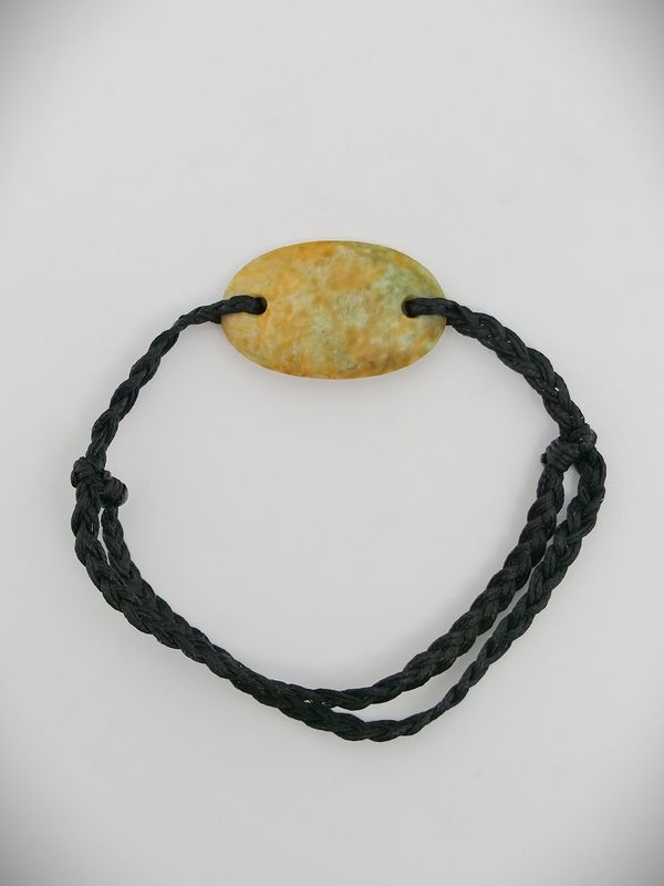 Moko Pounamu Adjustable Bracelet NZ Genuine Marsden Flower Greenstone 12804