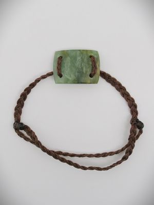 Moko Pounamu Adjustable Bracelet NZ Genuine Inanga Flower Greenstone 12692