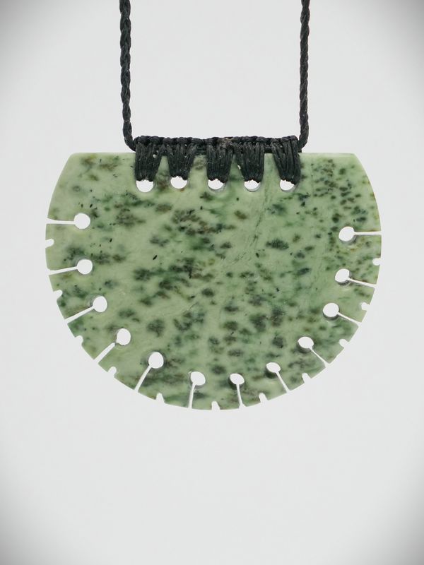 Moko Pounamu Kouma (Breastplate) NZ Genuine Kokopu Greenstone - Ka Pukehore