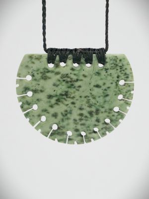 Moko Pounamu Kouma (Breastplate) NZ Genuine Kokopu Greenstone - Ka Pukehore