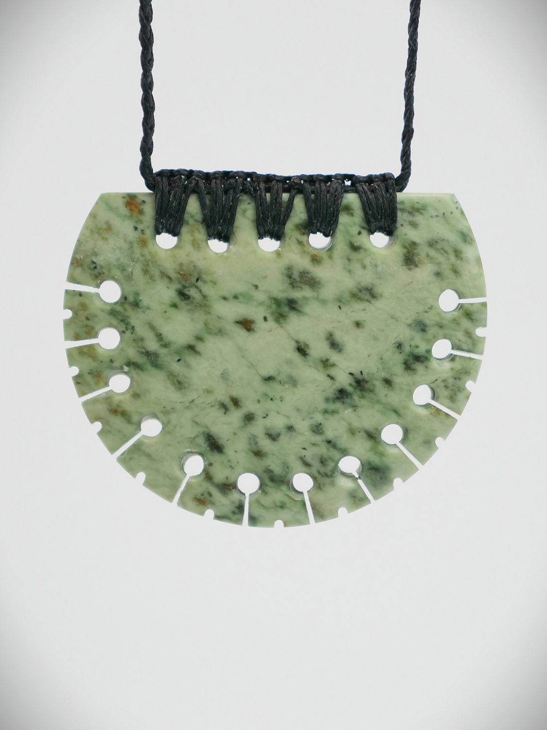 Moko Pounamu Kouma (Breastplate) NZ Genuine Kokopu Greenstone - Hurimoana