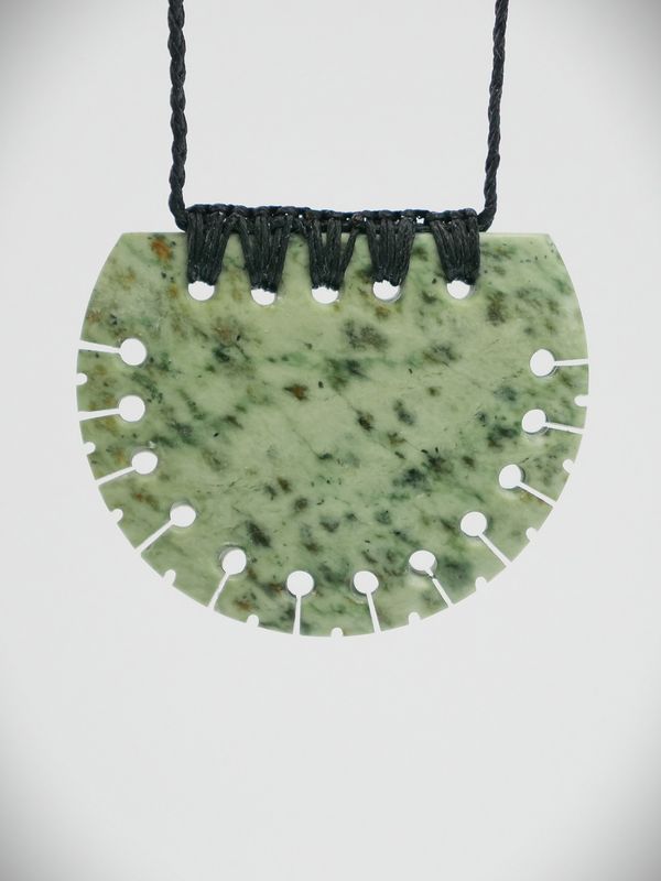 Moko Pounamu Kouma (Breastplate) NZ Genuine Kokopu Greenstone - Hurimoana