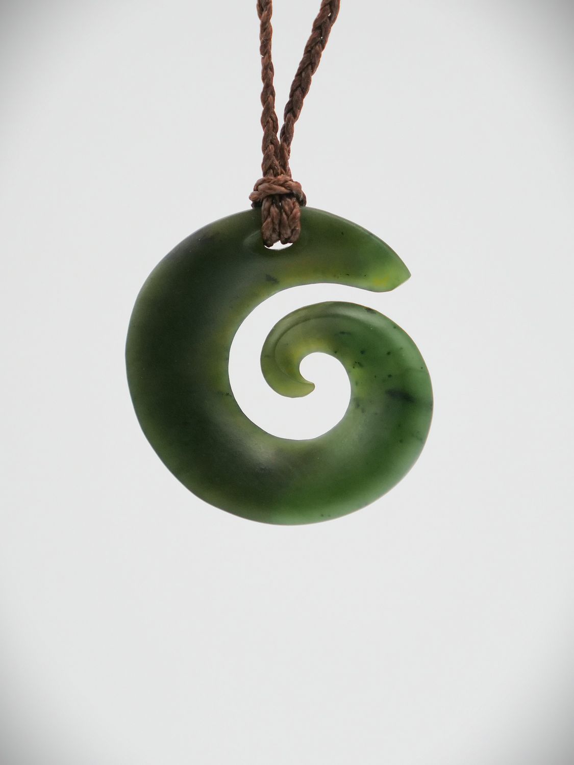 Moko Pounamu Koru NZ Genuine Kawakawa Greenstone - Ihumoana