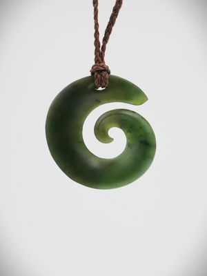 Moko Pounamu Koru NZ Genuine Kawakawa Greenstone - Ihumoana