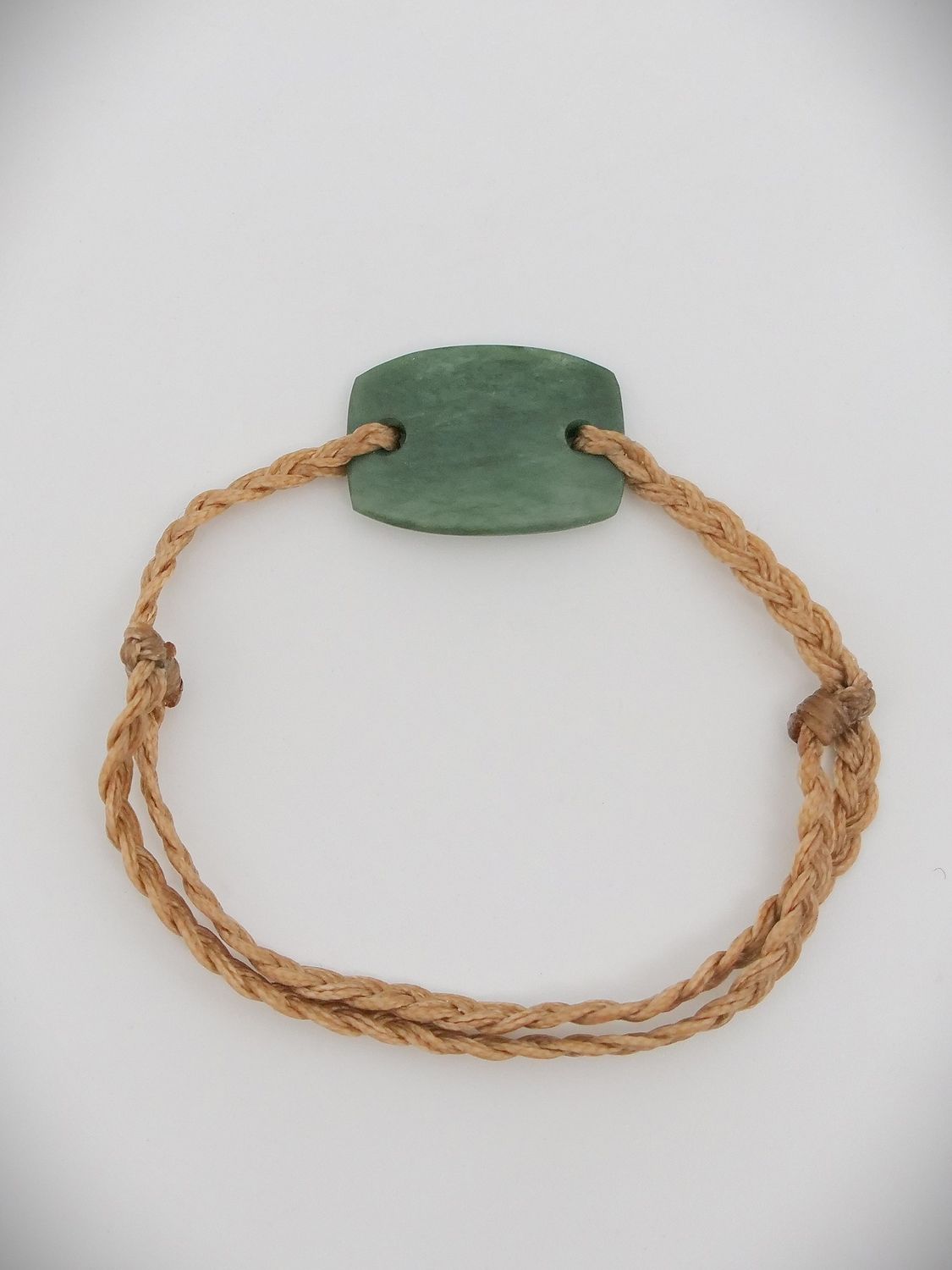 Moko Pounamu Adjustable Bracelet NZ Genuine Kawakawa Greenstone 12693