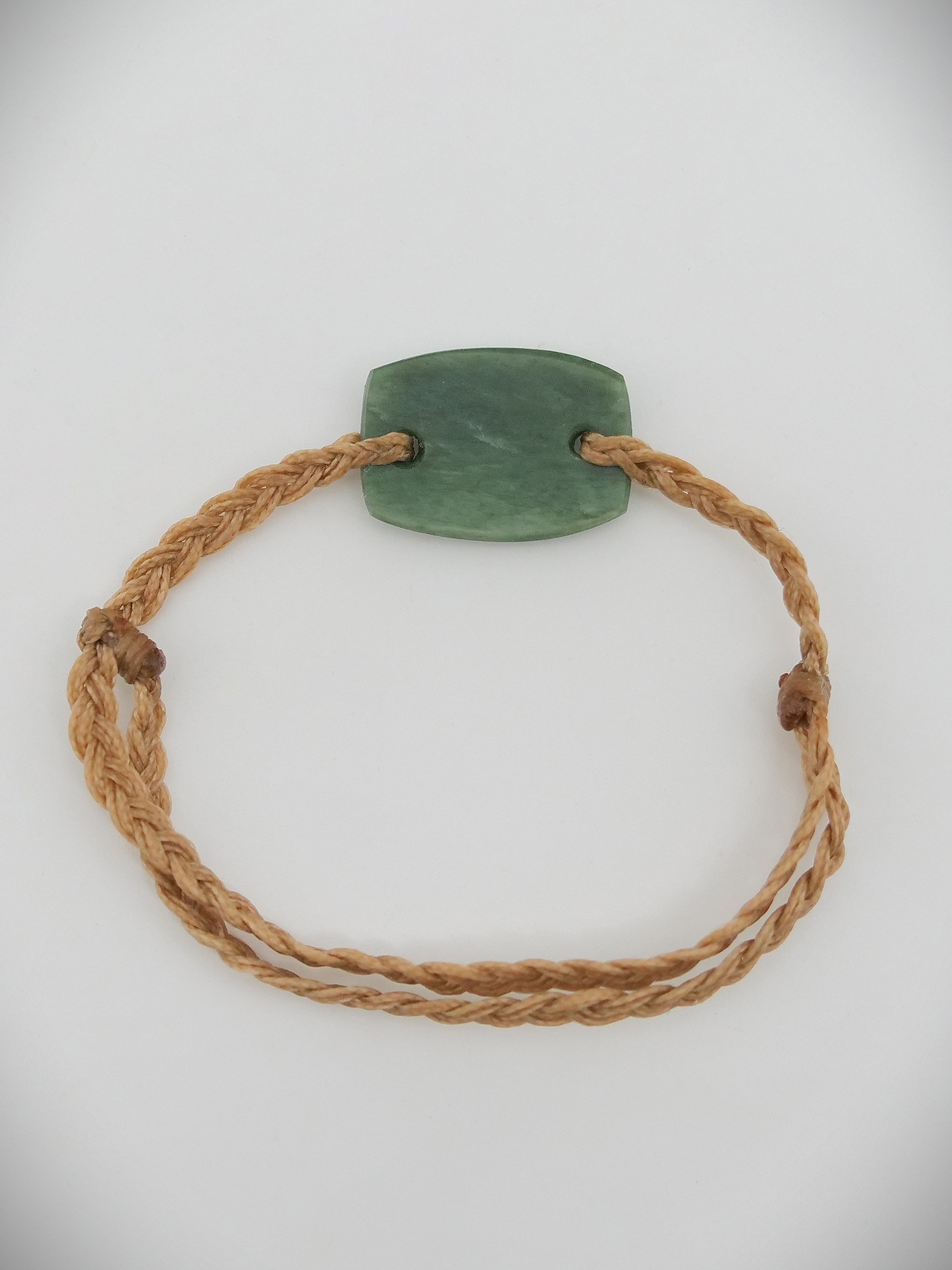 Moko Pounamu Adjustable Bracelet NZ Genuine Kawakawa Greenstone 12693