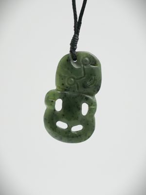 Moko Pounamu Hei Tiki Genuine NZ Kawakawa Greenstone  - Tutehuarewa