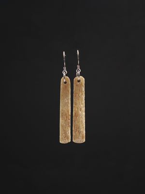 Moko Pounamu Whale Bone and Silver Drop Earrings 12856