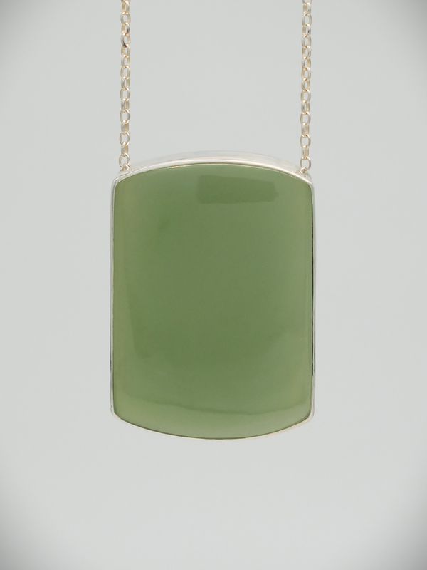 Moko Pounamu Gilt Jewellery Inanga Greenstone & Sterling Silver Pendant