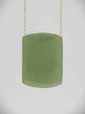 Moko Pounamu Gilt Jewellery Inanga Greenstone & Sterling Silver Pendant 12861