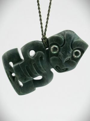 Moko Pounamu Hei Tiki NZ Genuine Blue Inanga (Nelson) Te Tau Ihu Greenstone - Te Papau