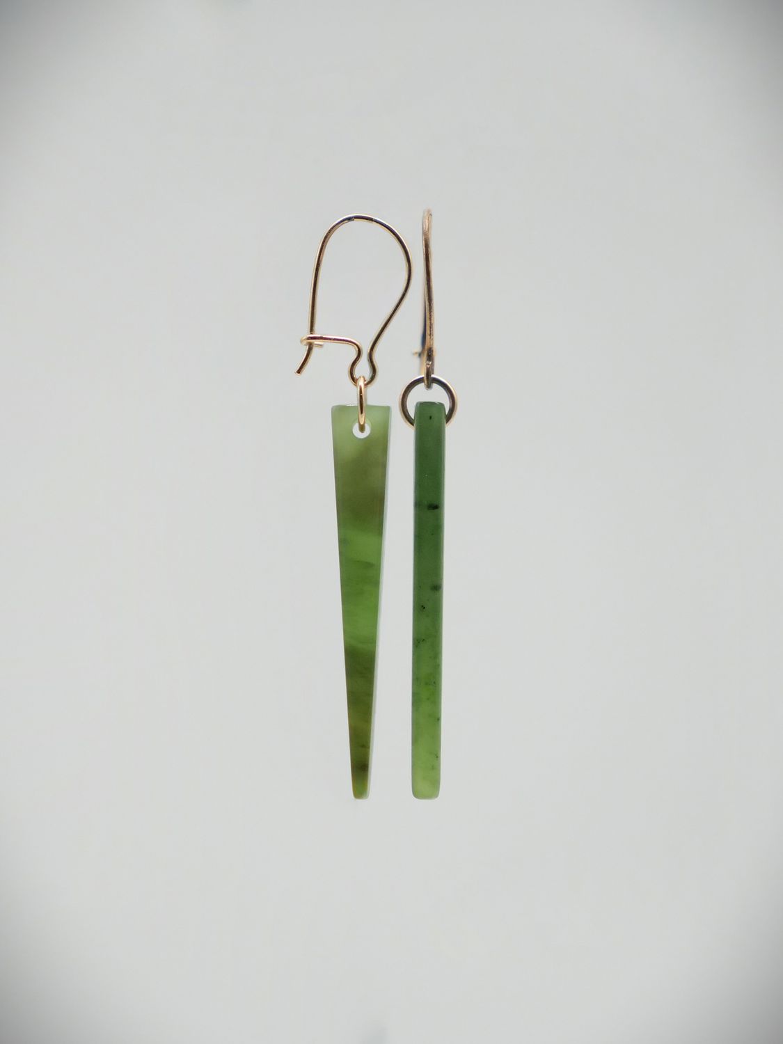Moko Pounamu NZ Kahurangi Greenstone & 9ct Gold Earrings 12878