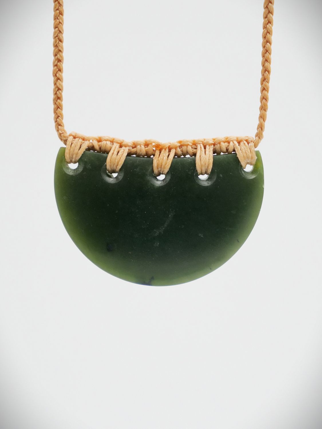 Moko Pounamu Kouma (Breastplate) NZ Genuine Hapopo Greenstone - Motutaiko