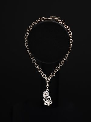 Moko Pounamu Sterling Silver Fob Bracelet with Hei Tiki Charm