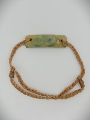Moko Pounamu Adjustable Bracelet NZ Genuine Raukaraka Greenstone 12949