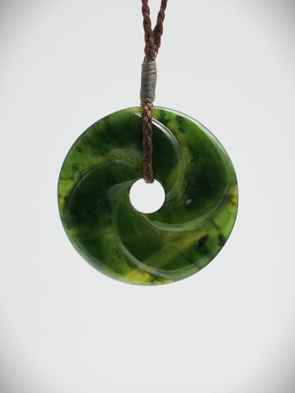 Moko Pounamu Porohita (Disc) NZ Genuine Kawakawa Greenstone - Otakaro