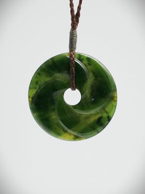 Moko Pounamu Porohita (Disc) NZ Genuine Kawakawa Greenstone - Otakaro