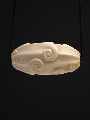 Moko Pounamu Bead NZ Genuine Whale Tooth Rei Puta - Kotuku