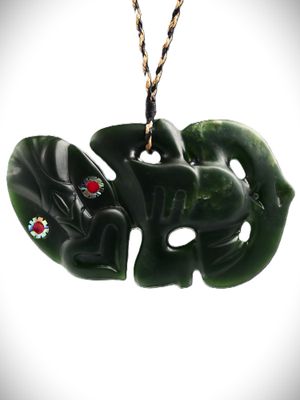 Moko Pounamu Hei Tiki Genuine NZ Kawakawa Greenstone  - Pukekohe