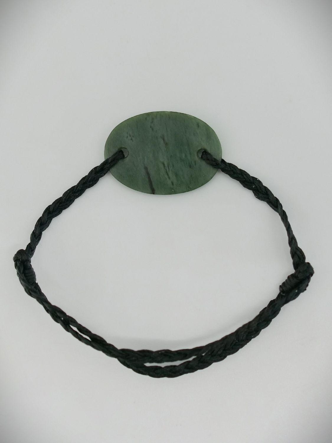 Moko Pounamu Adjustable Bracelet NZ Genuine Kawakawa Greenstone 13016