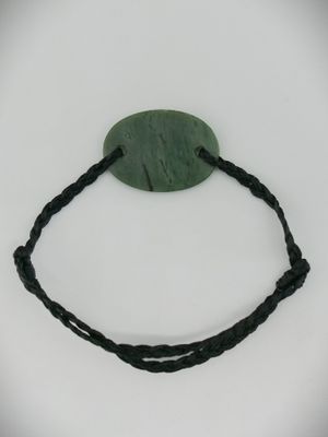 Moko Pounamu Adjustable Bracelet NZ Genuine Kawakawa Greenstone 13016