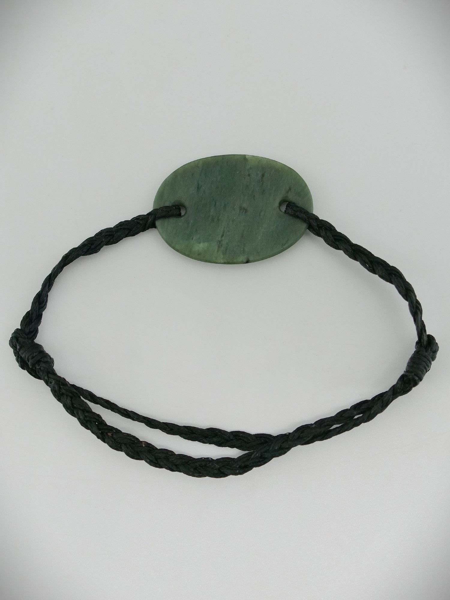 Moko Pounamu Adjustable Bracelet NZ Genuine Kawakawa Greenstone 13016