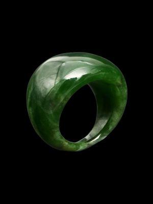 Moko Pounamu Dome Ring NZ Genuine Kahurangi Flower Greenstone