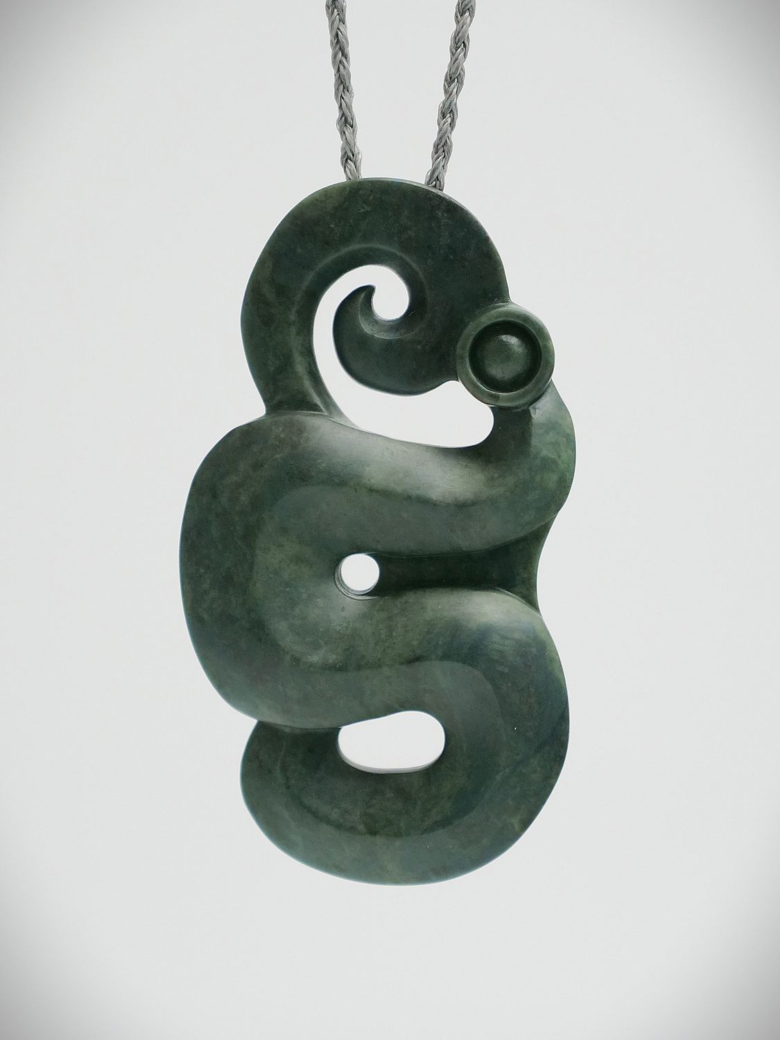 Moko Pounamu Manaia NZ Genuine (Nelson) Te Tau Ihu Blue Inanga Greenstone - Rarangi