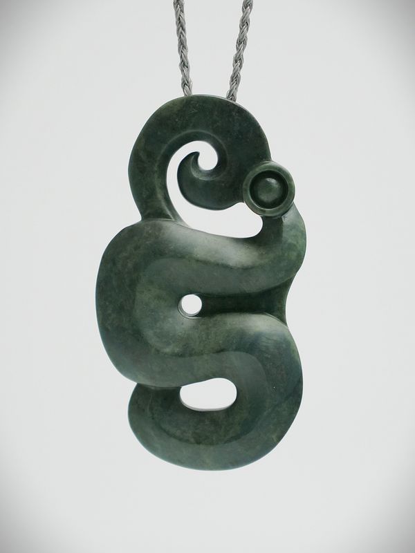 Moko Pounamu Manaia NZ Genuine (Nelson) Te Tau Ihu Blue Inanga Greenstone - Rarangi