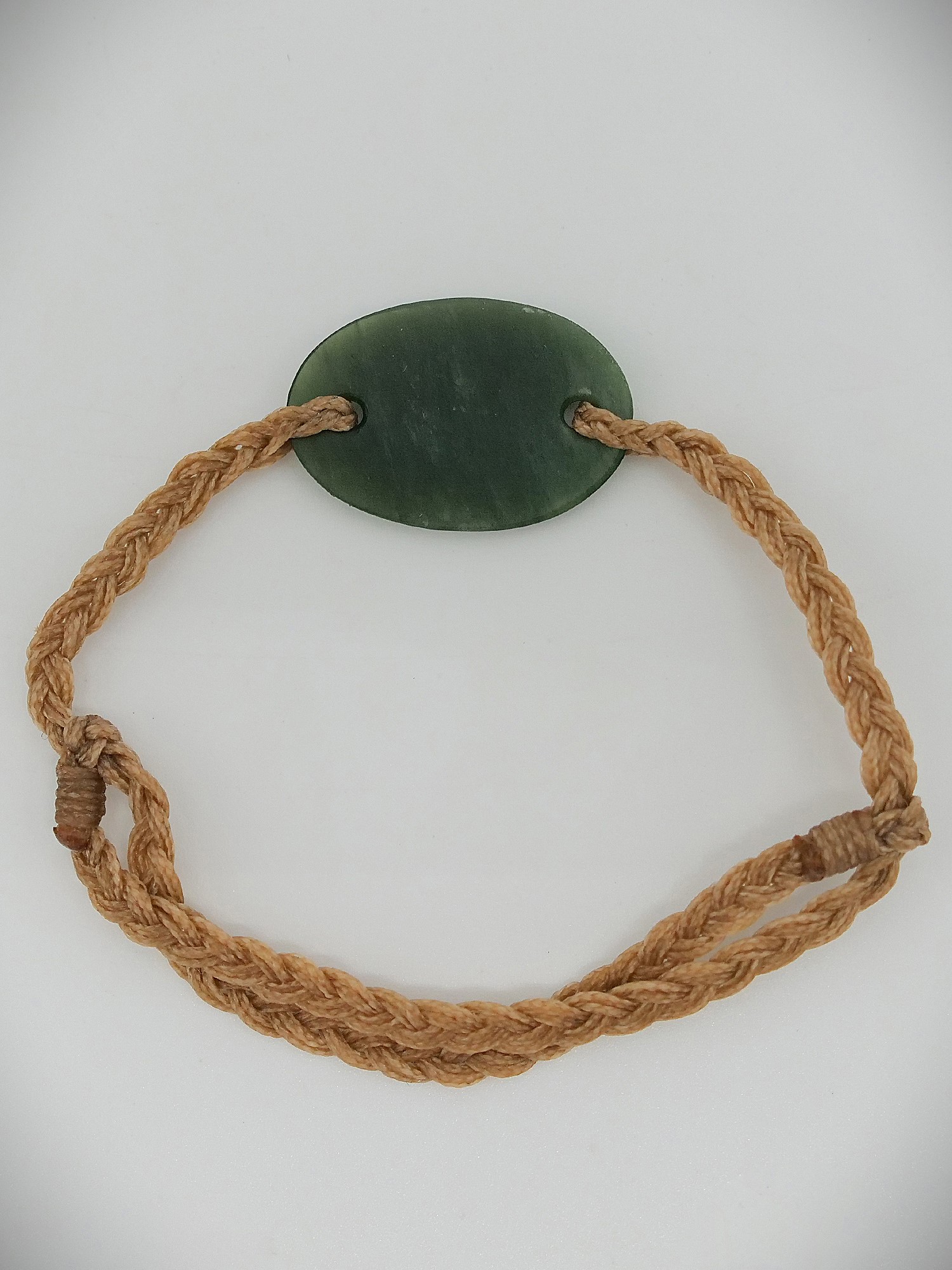 Moko Pounamu Adjustable Bracelet NZ Genuine Kawakawa Greenstone 13129
