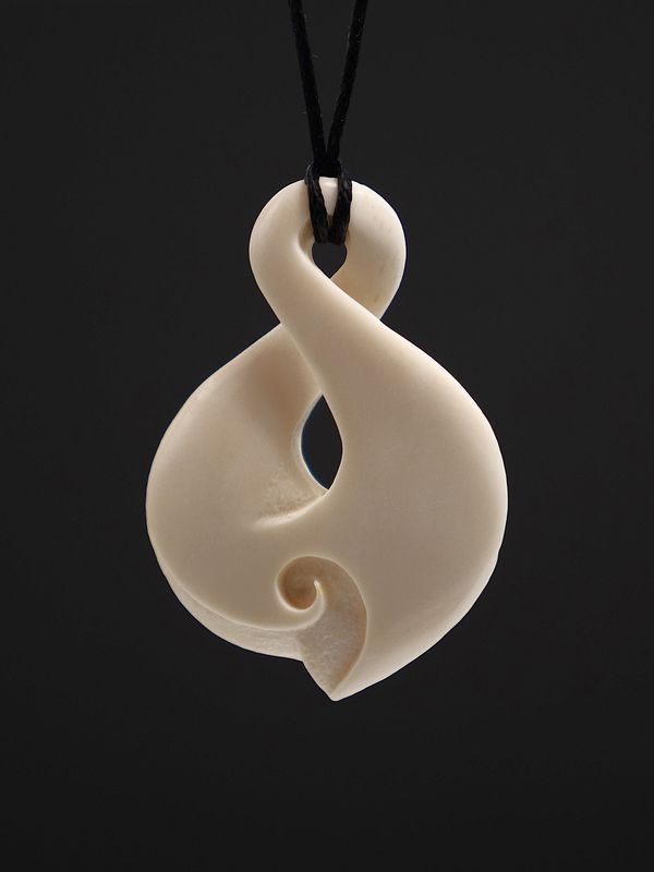 Moko Pounamu Pikorua (Twist) Bone Carving - Orowaiti