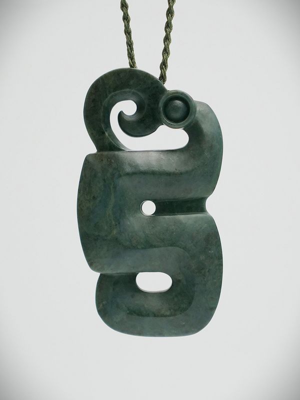 Moko Pounamu Manaia NZ Genuine (Nelson) Te Tau Ihu Blue Inanga Greenstone - Reka