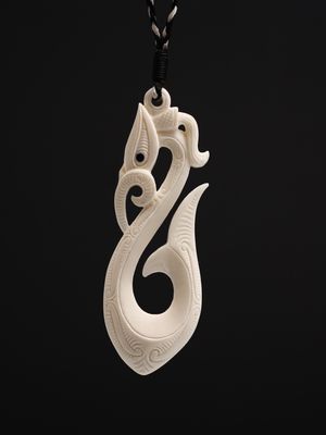 Moko Pounamu All Blacks Bone Carving Taniwha AB33