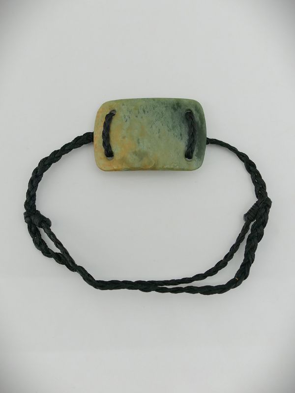 Moko Pounamu Adjustable Bracelet NZ Genuine Marsden Putiputi Greenstone 13014