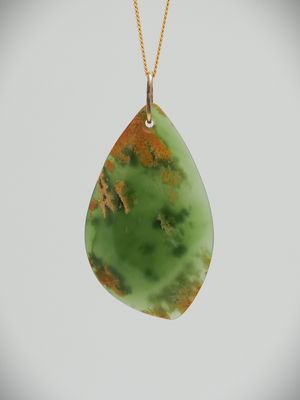 Moko Pounamu Roimata (Teardrop) NZ Genuine Kahurangi Flower Greenstone & 9ct Gold - Motu