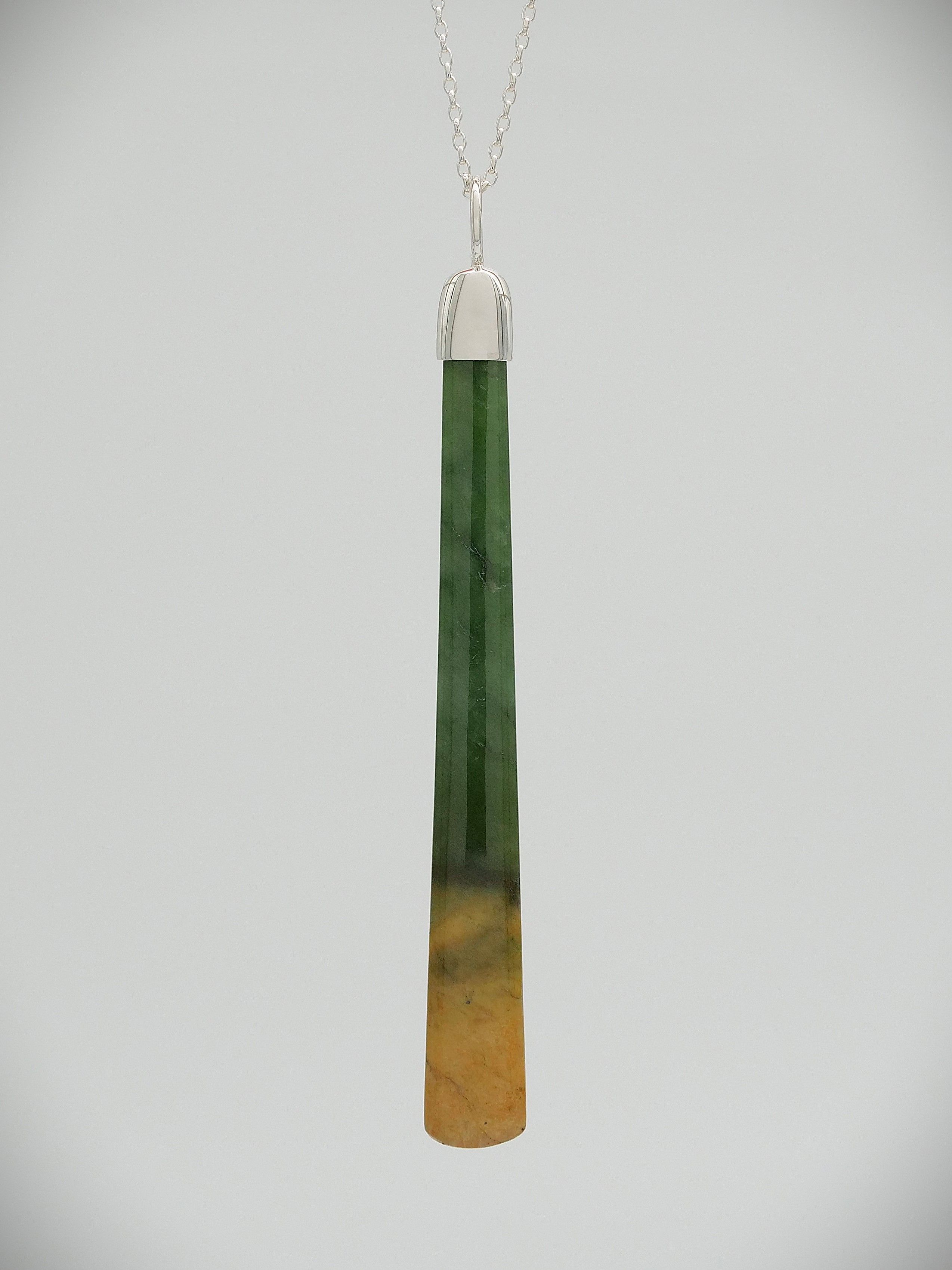 Moko Pounamu Kuru NZ Genuine Marsden Flower Greenstone and Sterling Silver - Kewai